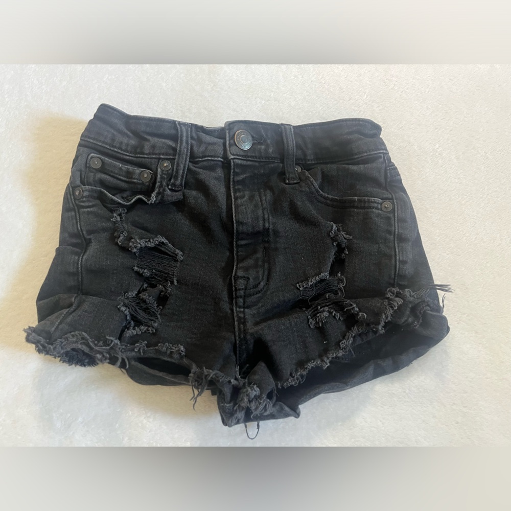 Aeropostale Vintage High-Rise Black Jean Shorts
